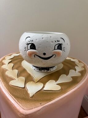 Johanna Parker Ceramic Smiling Luna Moon Bowl or Flower Pot Planter